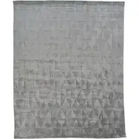 Photo of Gray Ivory And Silver Geometric Hand Woven Area Rug