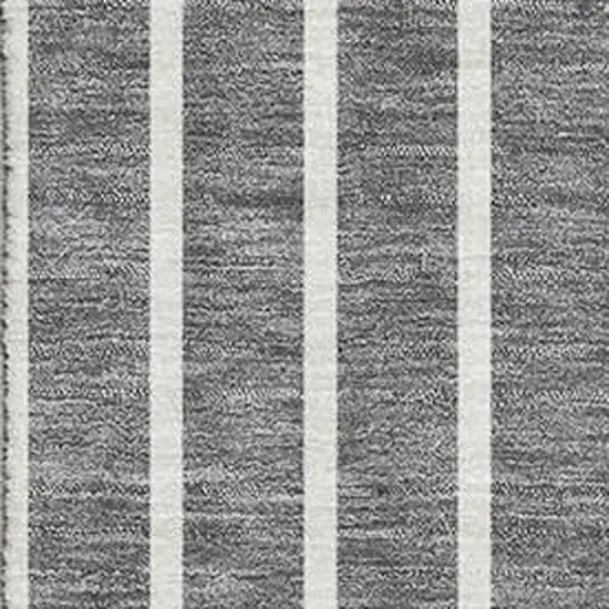 Gray Ivory And Silver Striped Washable Area Rug With UV Protection Photo 2