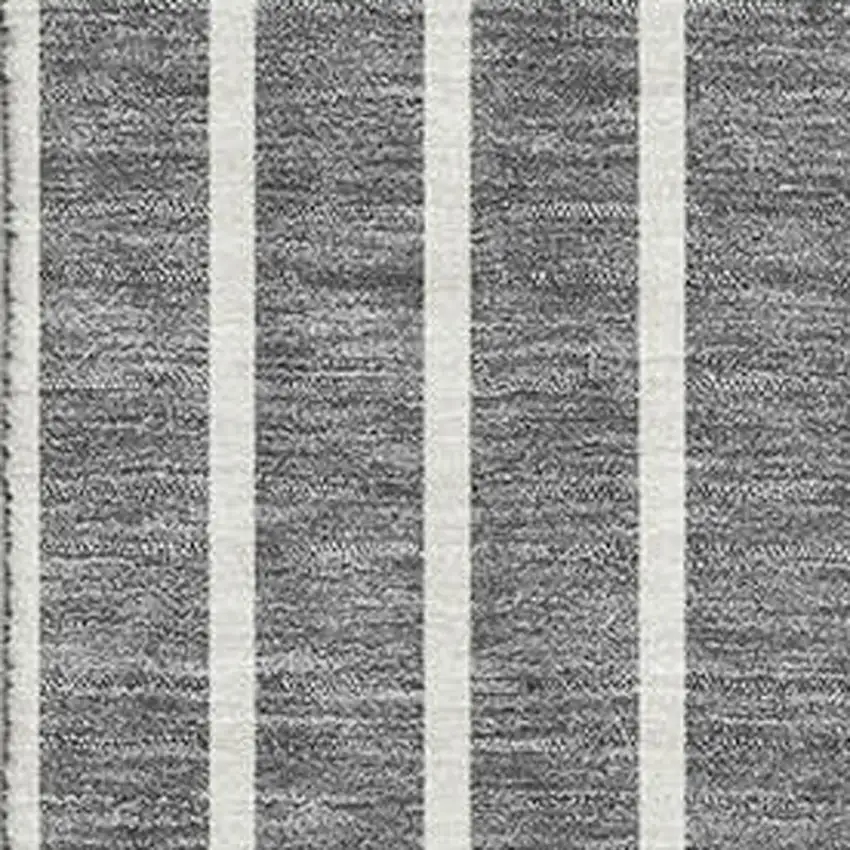 Gray Ivory And Silver Striped Washable Area Rug With UV Protection Photo 2