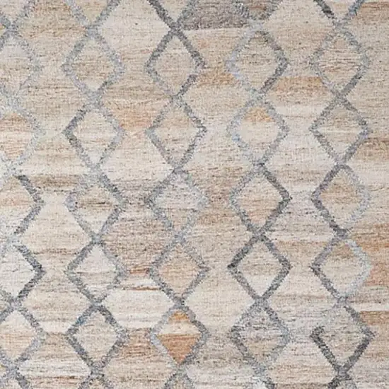 4' X 6' Gray Ivory And Tan Geometric Hand Woven Stain Resistant Area Rug With Fringe Photo 3