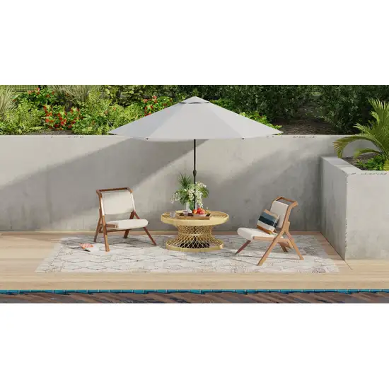 Gray and Ivory Geometric Hand Woven Area Rug With Fringe Photo 6