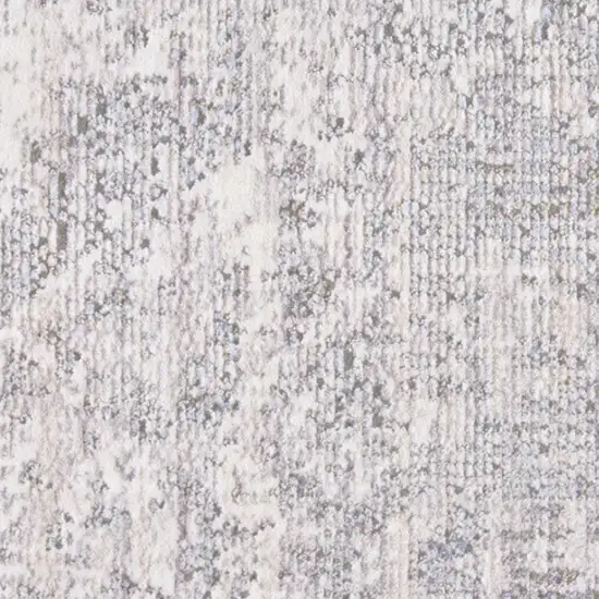 Gray Ivory And Taupe Abstract Distressed Area Rug With Fringe Photo 4
