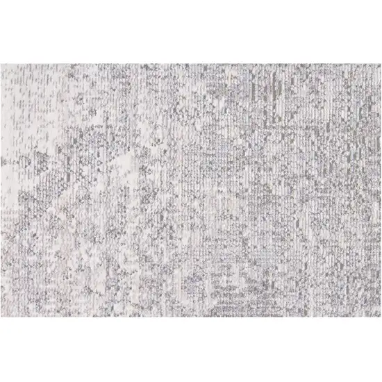 Gray Ivory And Taupe Abstract Distressed Area Rug With Fringe Photo 1