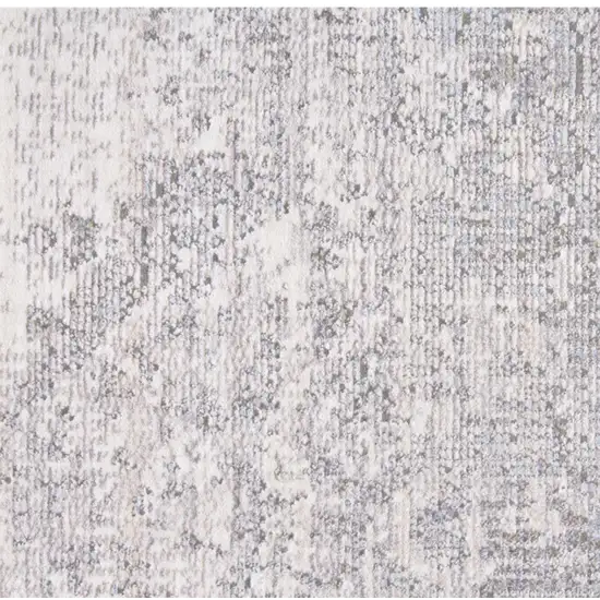 Gray Ivory And Taupe Abstract Distressed Area Rug With Fringe Photo 5