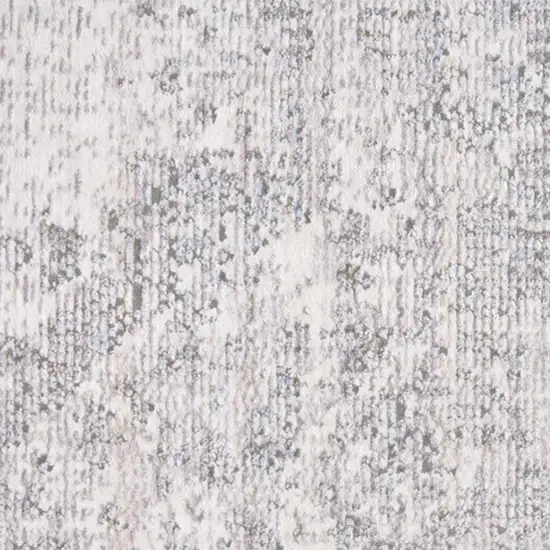 Gray Ivory And Taupe Abstract Distressed Area Rug With Fringe Photo 4