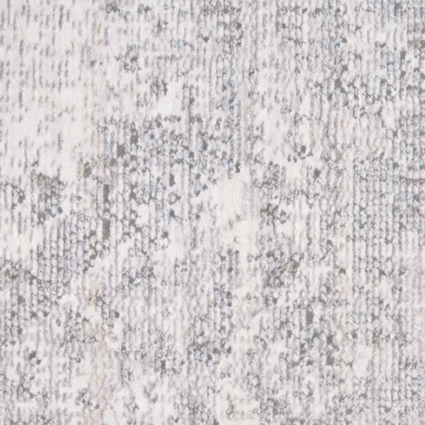 Gray Ivory And Taupe Abstract Distressed Area Rug With Fringe Photo 4