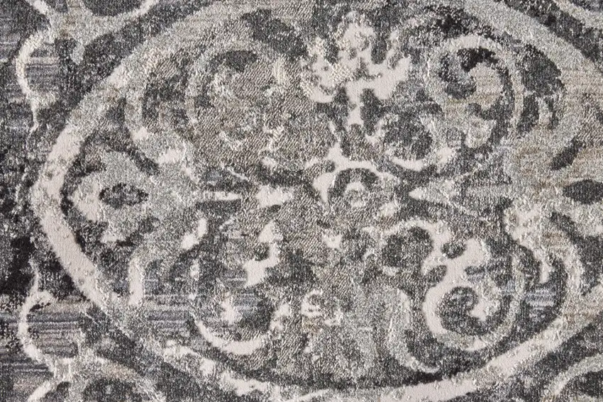 Gray Ivory And Taupe Abstract Stain Resistant Area Rug Photo 8