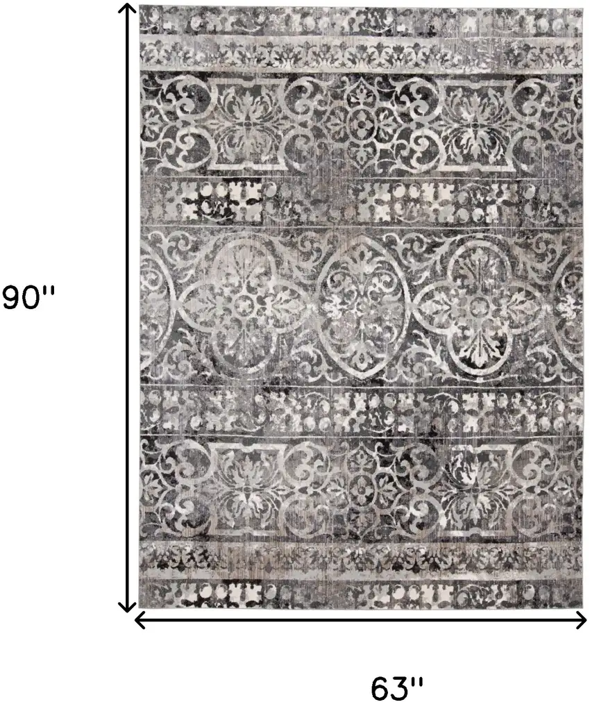 Gray Ivory And Taupe Abstract Stain Resistant Area Rug Photo 10