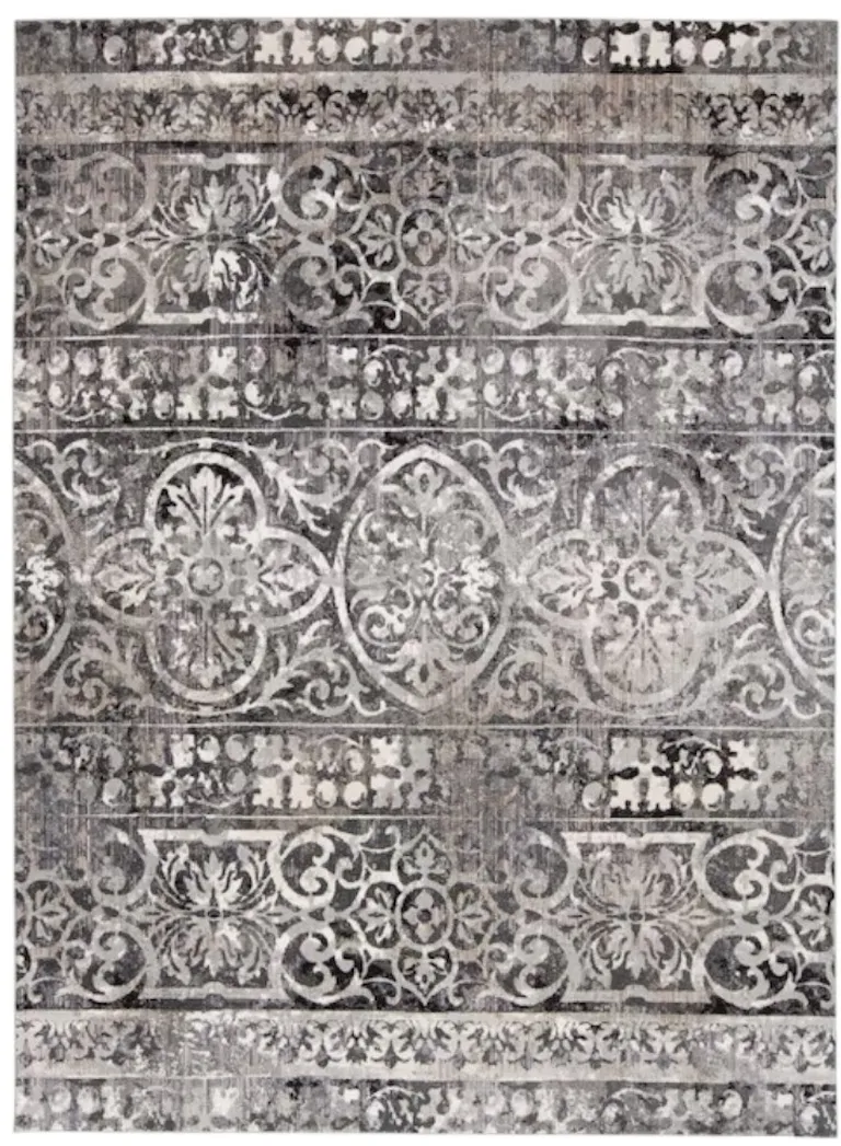 Gray Ivory And Taupe Abstract Stain Resistant Area Rug Photo 5