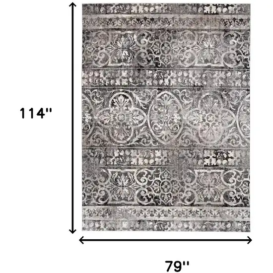 Gray Ivory And Taupe Abstract Stain Resistant Area Rug Photo 3