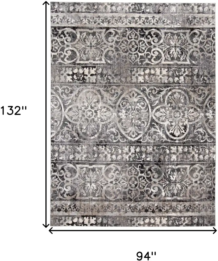 Gray Ivory And Taupe Abstract Stain Resistant Area Rug Photo 10