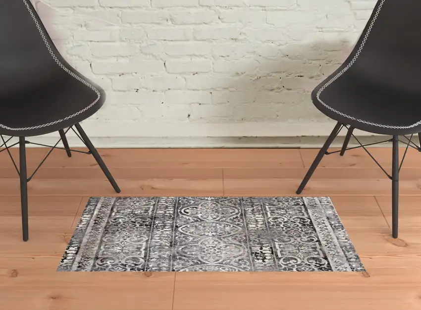 Gray Ivory And Taupe Abstract Stain Resistant Area Rug Photo 4