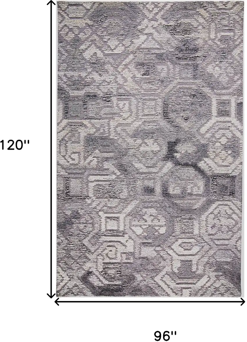 Gray and Ivory Wool Abstract Hand Tufted Area Rug Photo 3