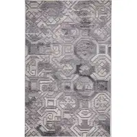 Photo of Gray Ivory And Taupe Wool Abstract Tufted Handmade Area Rug