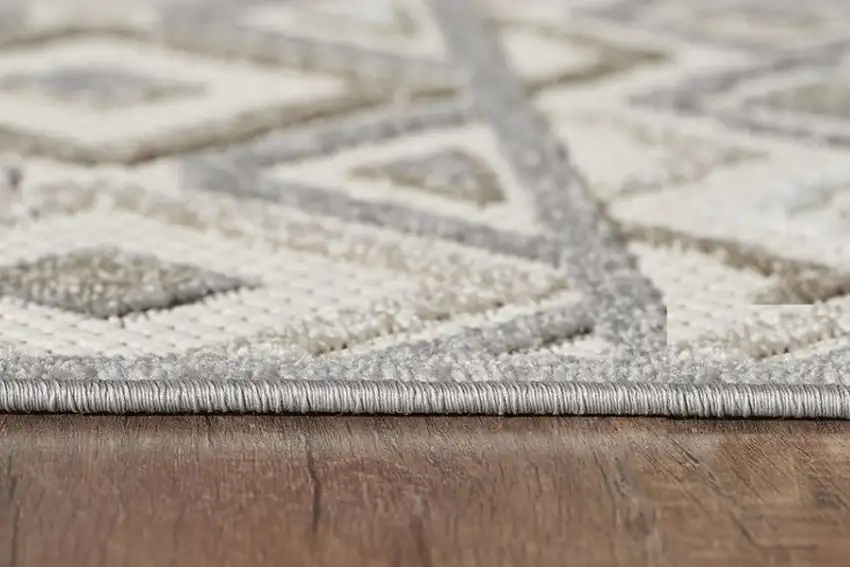 Gray Ivory Aztec Pattern Indoor Outdoor Area Rug Photo 8