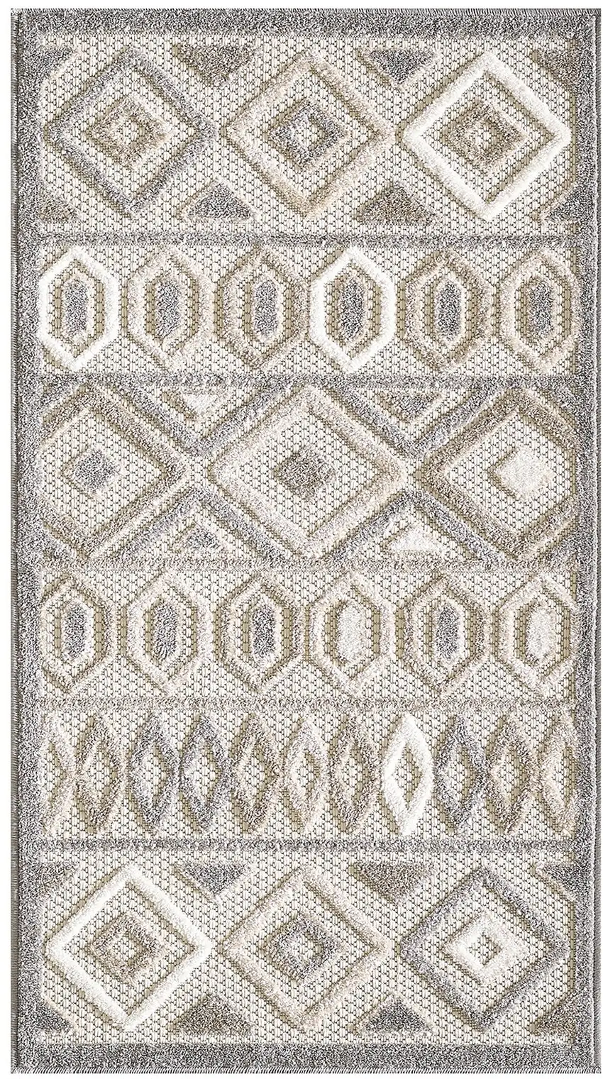 Gray Ivory Aztec Pattern Indoor Outdoor Area Rug Photo 2