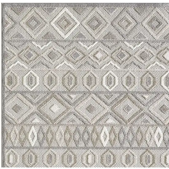 Gray And Ivory Southwestern Stain Resistant Indoor Outdoor Area Rug Photo 7