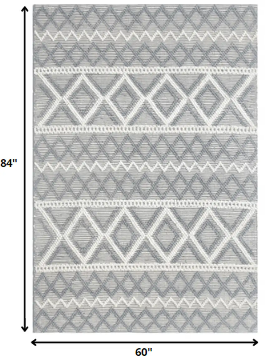 Gray Ivory Diamonds Boho Chic Area Rug Photo 5