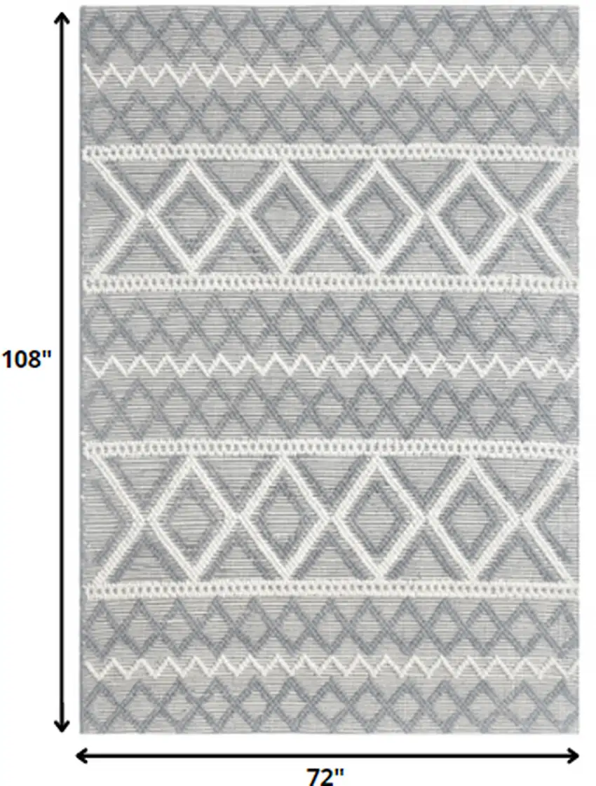 Gray Ivory Diamonds Boho Chic Area Rug Photo 5