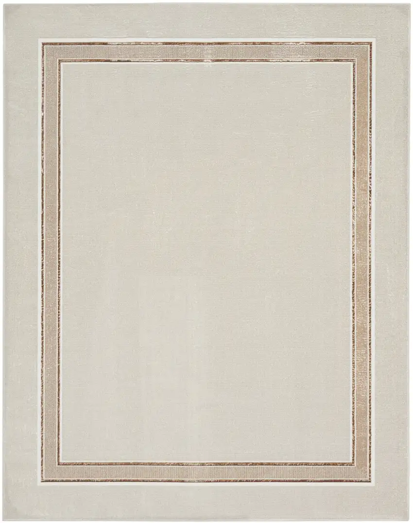 Gray Ivory and Cream Geometric Non Skid Area Rug Photo 2