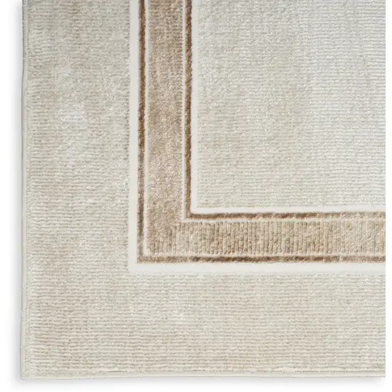 Gray Ivory and Cream Geometric Non Skid Area Rug Photo 6