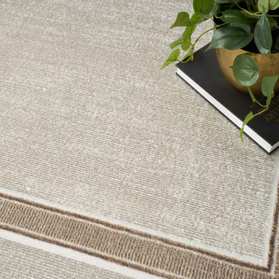 Gray Ivory and Cream Geometric Non Skid Area Rug Photo 4