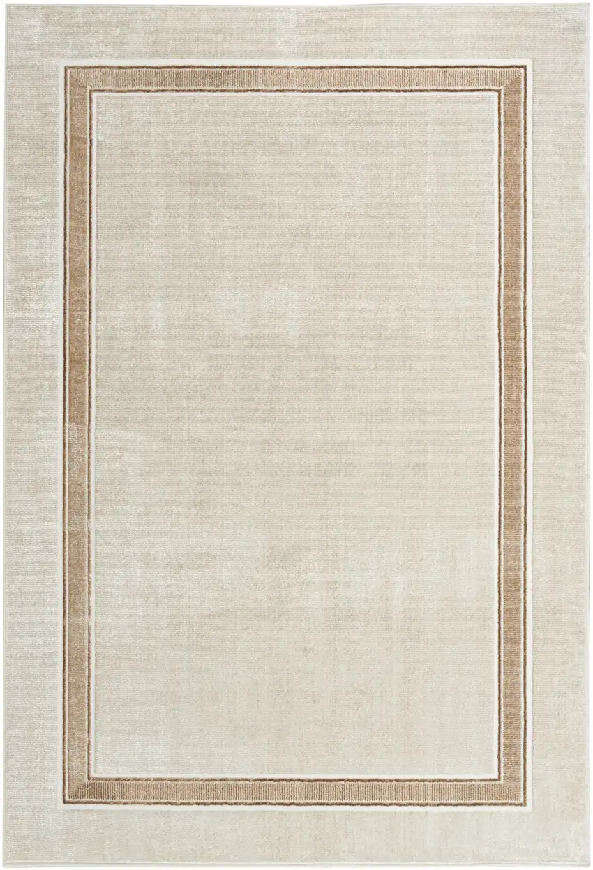 Gray Ivory and Cream Geometric Non Skid Area Rug Photo 2