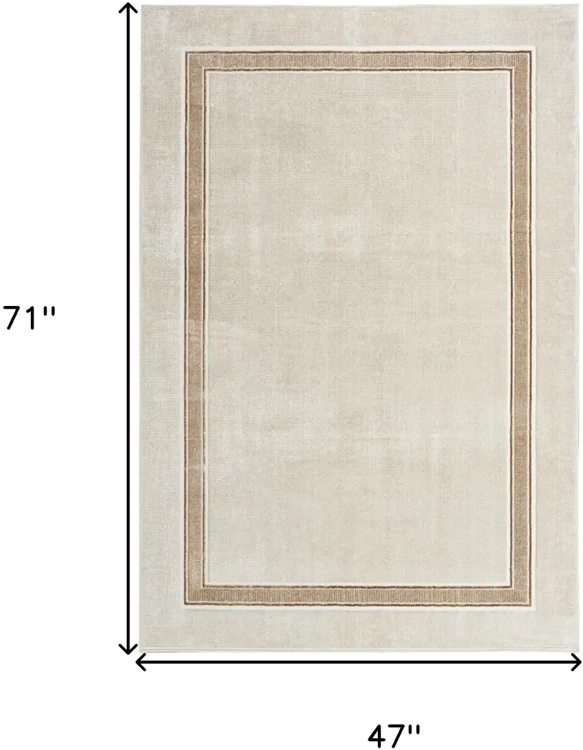Gray Ivory and Cream Geometric Non Skid Area Rug Photo 3