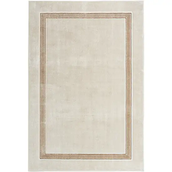 Gray Ivory and Cream Geometric Non Skid Area Rug Photo 1