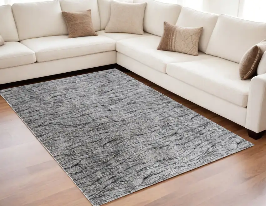 Gray Ivory and Tan Abstract Power Loom Area Rug Photo 1