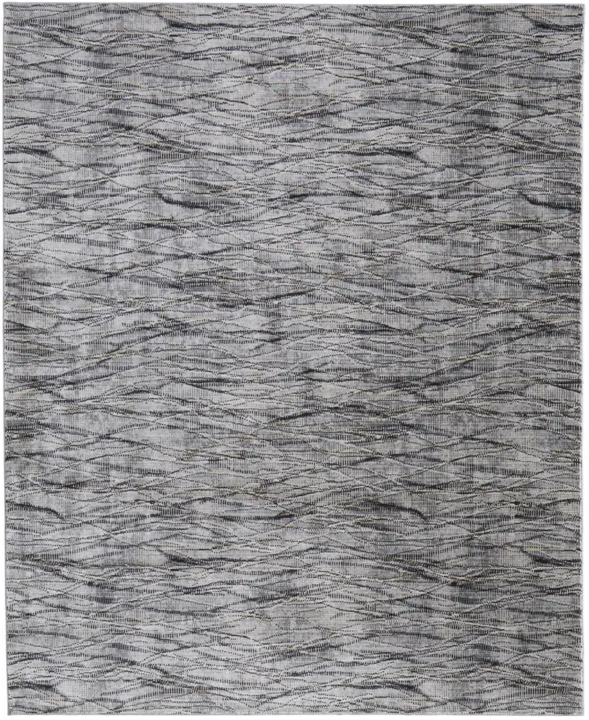 Gray Ivory and Tan Abstract Power Loom Area Rug Photo 5