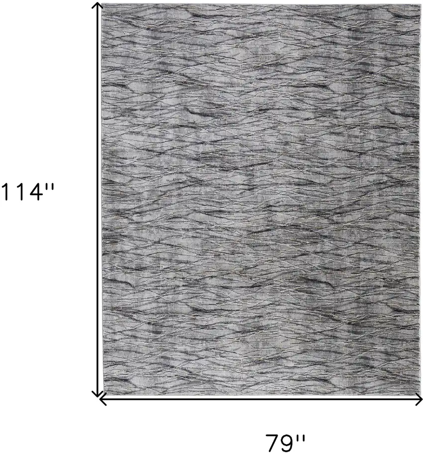 Gray Ivory and Tan Abstract Power Loom Area Rug Photo 3