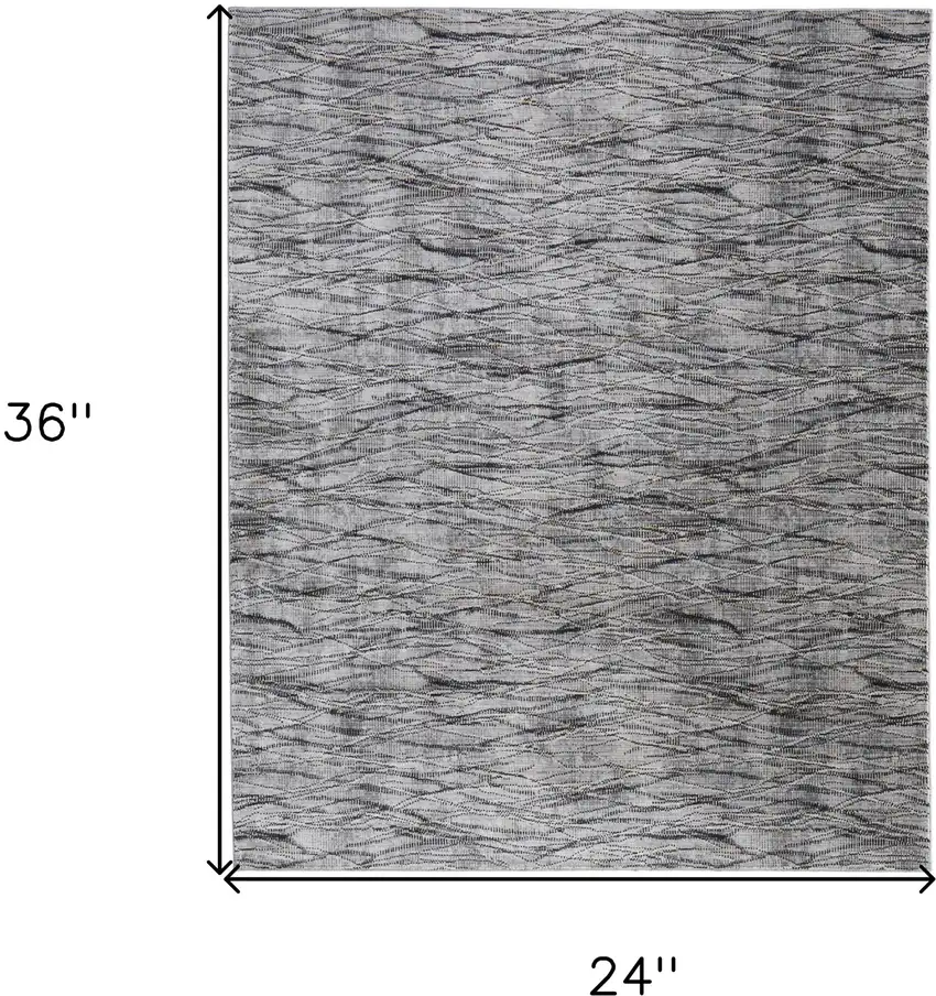 Gray Ivory and Tan Abstract Power Loom Area Rug Photo 3
