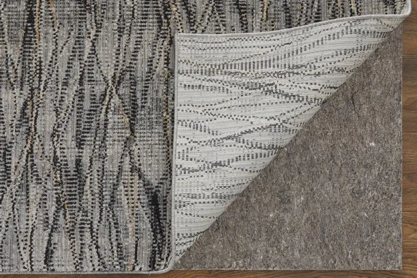 Gray Ivory and Tan Abstract Power Loom Area Rug Photo 6