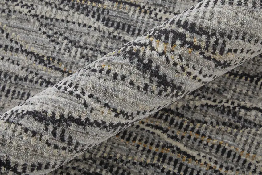 Gray Ivory and Tan Abstract Power Loom Area Rug Photo 9