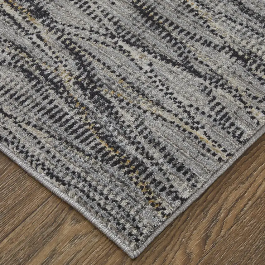 Gray Ivory and Tan Abstract Power Loom Area Rug Photo 5