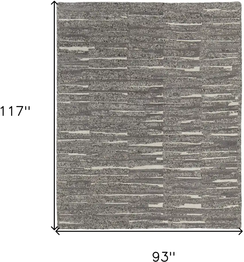 Gray Ivory and Taupe Abstract Hand Woven Area Rug Photo 3