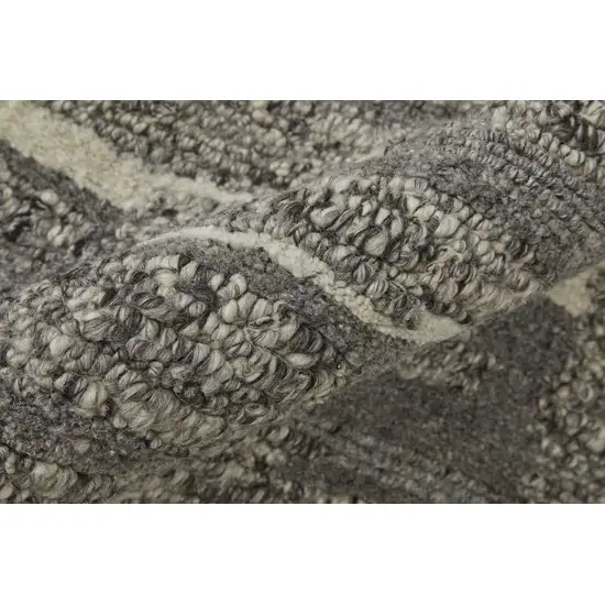 Gray Ivory and Taupe Abstract Hand Woven Area Rug Photo 9