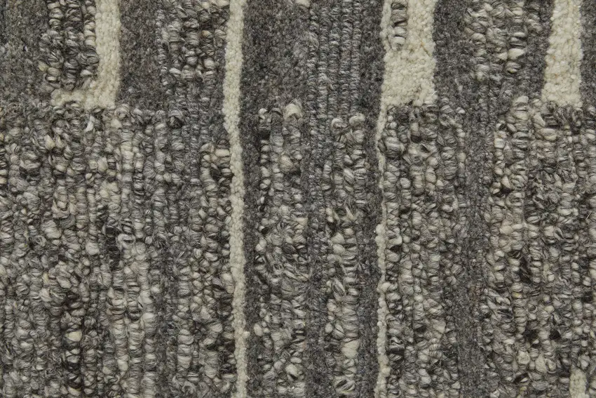 Gray Ivory and Taupe Abstract Hand Woven Area Rug Photo 9