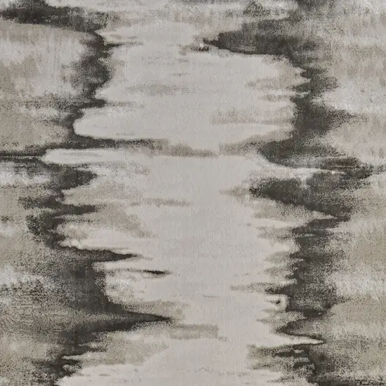Gray Ivory and Taupe Abstract Power Loom Area Rug Photo 9
