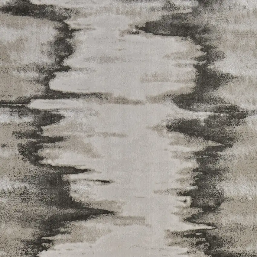 Gray Ivory and Taupe Abstract Power Loom Area Rug Photo 9