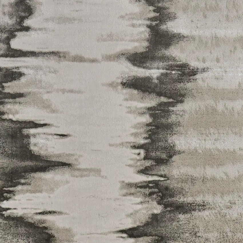 Gray Ivory and Taupe Abstract Power Loom Area Rug Photo 8
