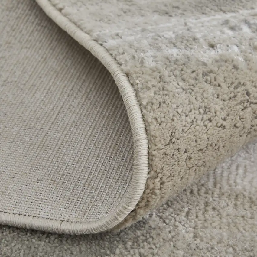 Gray Ivory and Taupe Abstract Power Loom Area Rug Photo 7