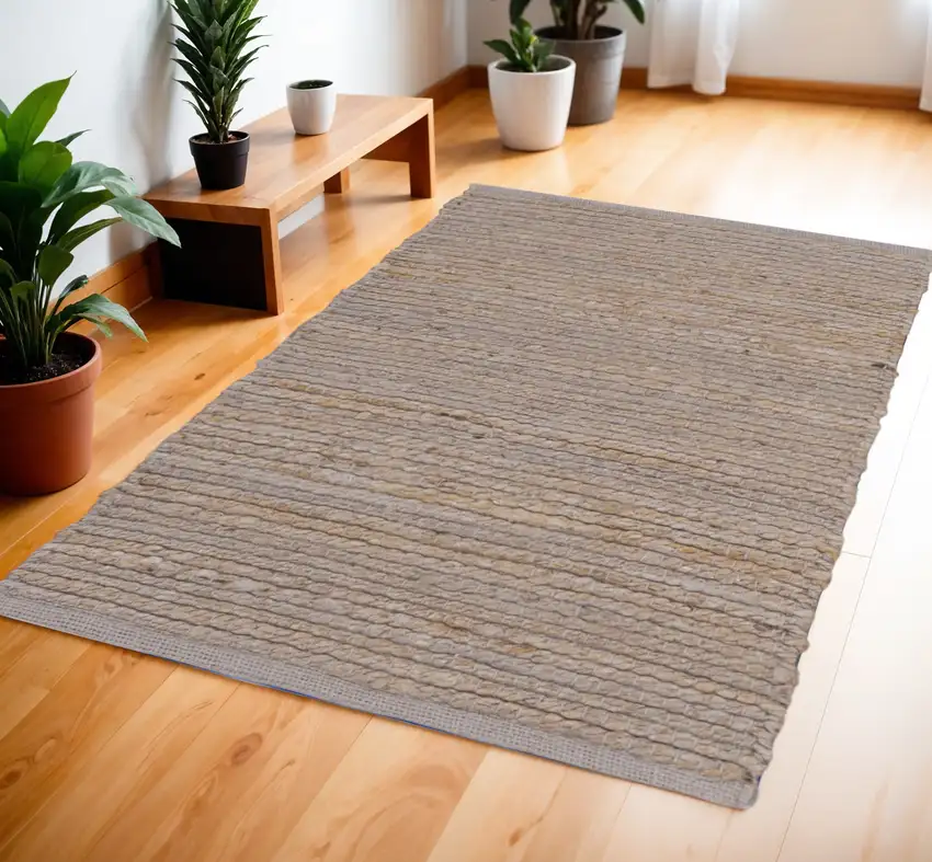 Gray Jute Hand Woven Area Rug Photo 1