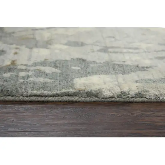 Gray Light Gray Beige And Ivory New Zealand Lambs Wool Abstract Hand Carved Handmade Area Rug Photo 5