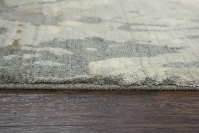 Gray Light Gray Beige And Ivory New Zealand Lambs Wool Abstract Hand Carved Handmade Area Rug Photo 5
