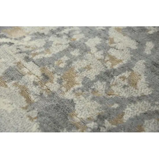 Gray Light Gray Beige And Ivory New Zealand Lambs Wool Abstract Hand Carved Handmade Area Rug Photo 3