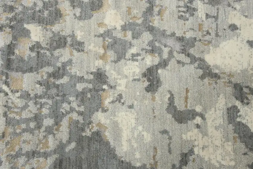 Gray Light Gray Beige And Ivory New Zealand Lambs Wool Abstract Hand Carved Handmade Area Rug Photo 4