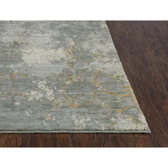 Gray Light Gray Beige And Ivory New Zealand Lambs Wool Trellis Hand Carved Handmade Area Rug Photo 2