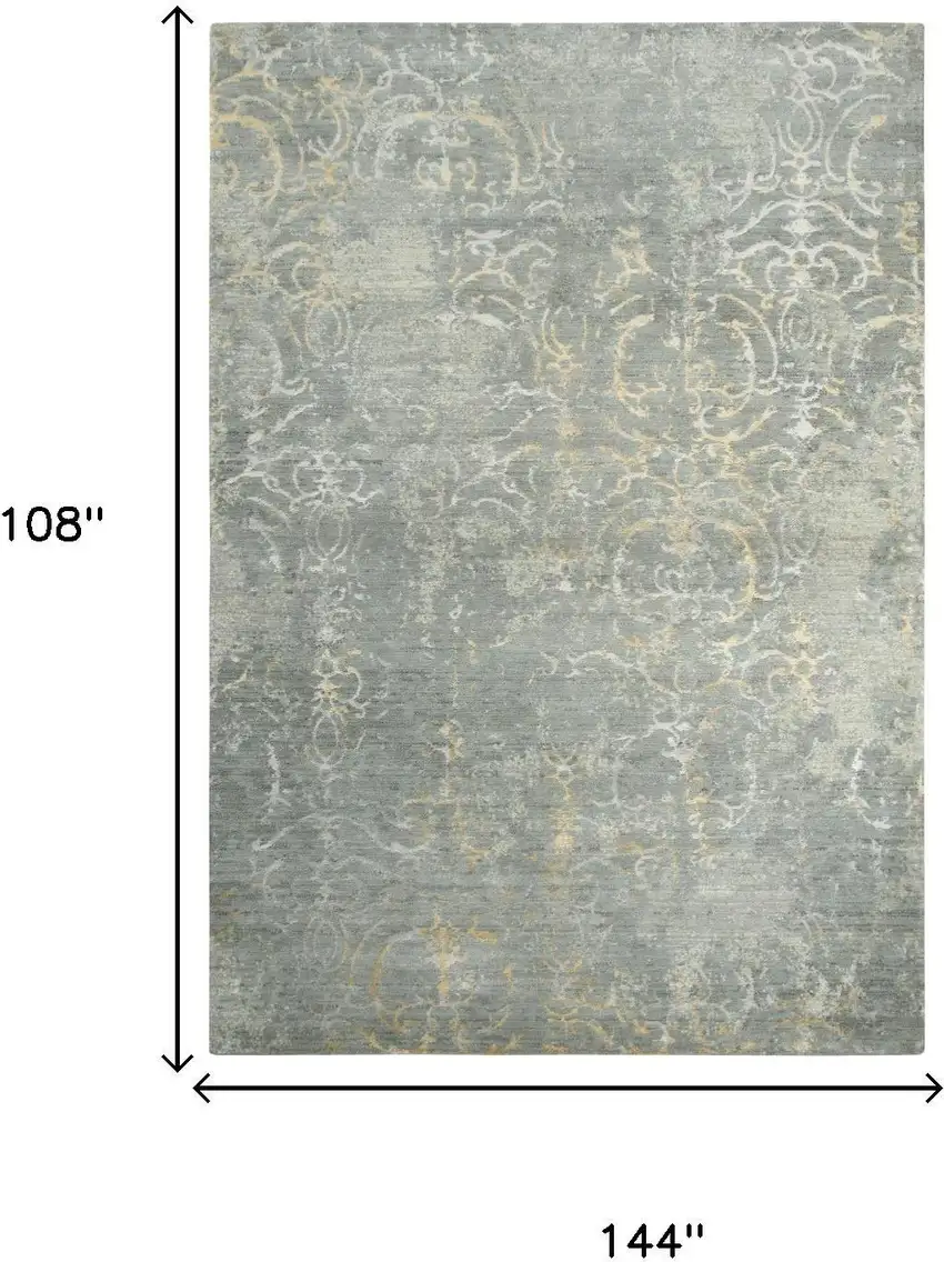 Gray Light Gray Beige And Ivory New Zealand Lambs Wool Trellis Hand Carved Handmade Area Rug Photo 6